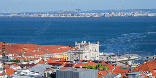 View over Commerce Square and Tagus River, Lisbon, Portugal