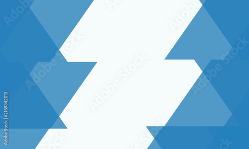Abstract geometric background, blue and white overlapping arrow and triangle shapes, minimalist tech design for corporate presentation, modern business vector illustration