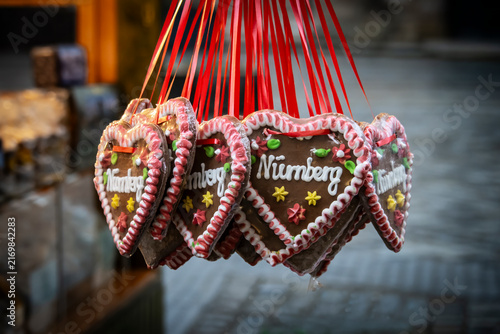 Heart-shaped cookies, typical of the Christmas season in Germany