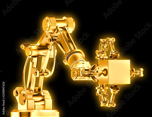 hydraulischer Greifarm mit Paket goldfarben