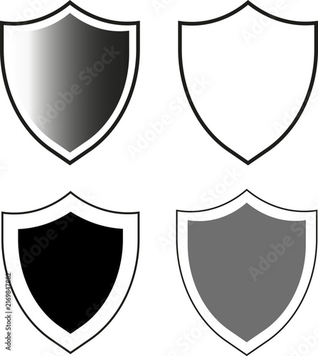 Shield icons set collection security protection heraldic emblem vector