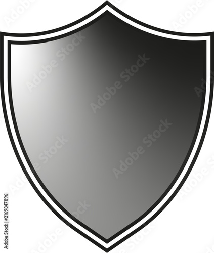 Shield outline icon security protection heraldic badge vector