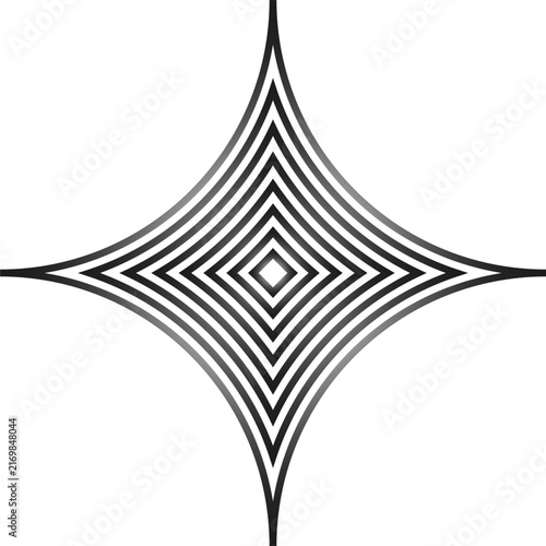 Concentric four point star optical illusion vector