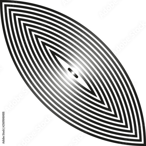 Concentric oval eye shape geometric lines optical illusion vector