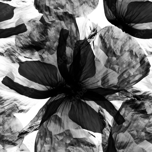 Black abstract floral pattern