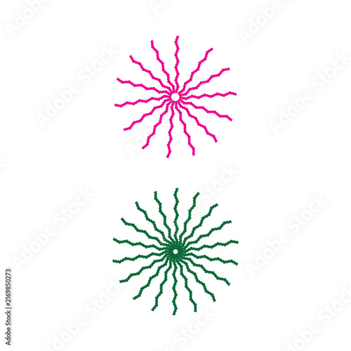 Radial Wavy Line Shapes Elements Set