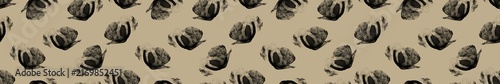 Black poppy flower banner