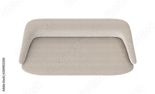 Cuadro en lienzo Modern beige upholstered sofa with a minimalist design, isolated on white