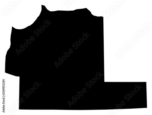 Obraz na plátně A contour map of Ajdabiya Governorate