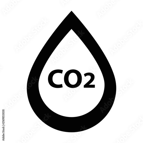 Canvastavla Carbon dioxide CO2 symbol logo