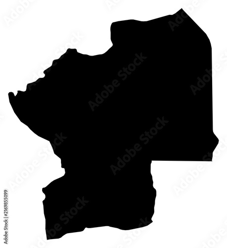 Foto A contour map of Centre Region. Togolese region silhouette