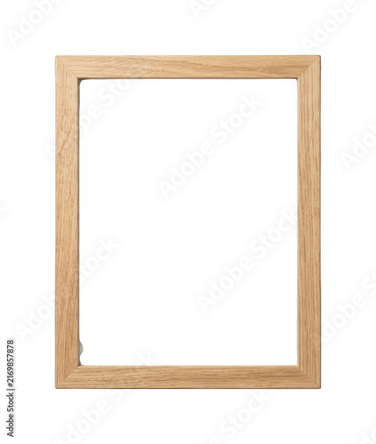 Empty Rectangular Wooden Picture Frame Isolated