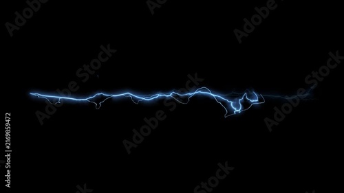 Glowing lightning fx, spark blink Electric current energy overlay effect vfx on black background.