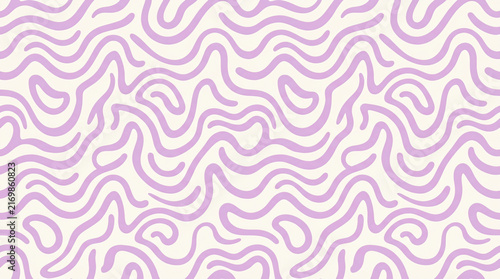 Lavender Squiggle Line Pattern Minimalist Seamless Abstract Background