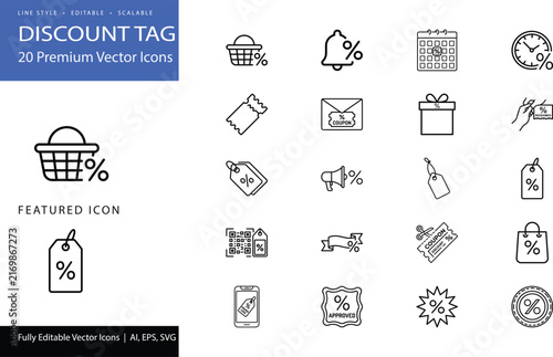 discount tag icons for business and marketing