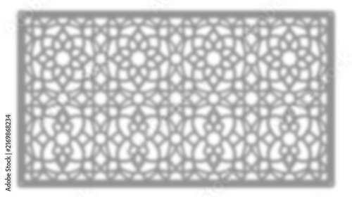 Fotografie Seamless decorative laser cut panel vector pattern design isolated on transparen