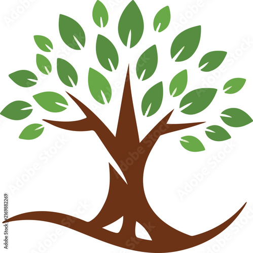 A stylized vector graphic of a tree.