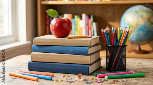 Books and Apple Education Still Life