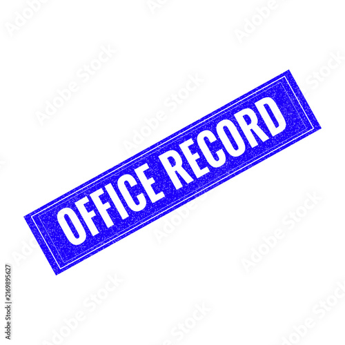 Office record badge with blue and white color isolated on transparent background