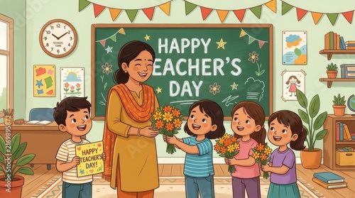 Happy Teachers Day Student Celebration