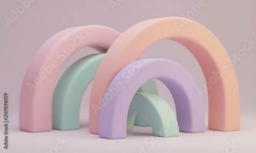 pink and white arch