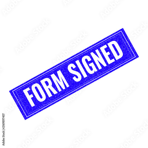 Red badge with form signed text isolated on transparent background