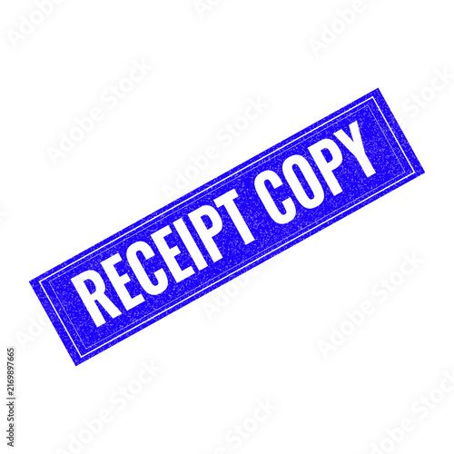 Red receipt copy stamp with bold text label isolated on transparent background