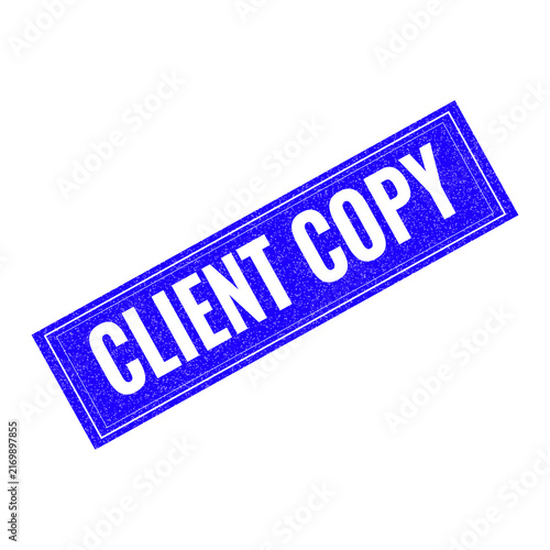 Red stamp with client copy text and warning label design isolated on transparent background