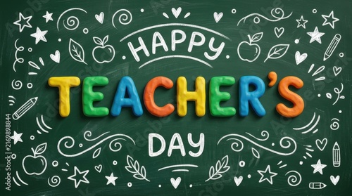 Green Chalkboard Teachers Day