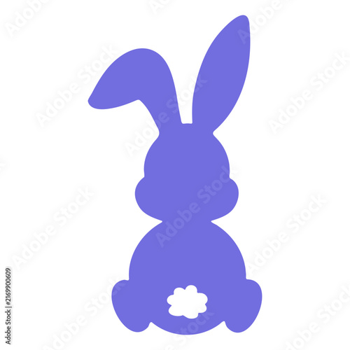 Purple Easter Rabbit Cute Spring Holiday Vector Illustration