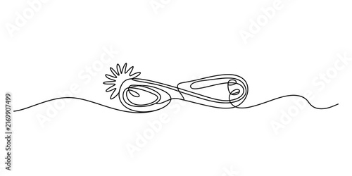 Foto Continuous single line drawing of a cowboy spur Vector, illustration