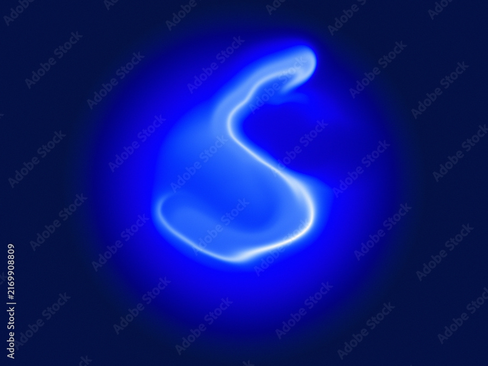 Fototapeta premium Abstract Neon Blue Glow Background, Luminous Fluid Wave on Dark Gradient