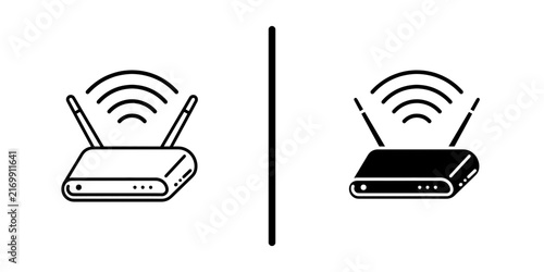 Foto Title: Wireless Wi-Fi router internet modem vector icon
