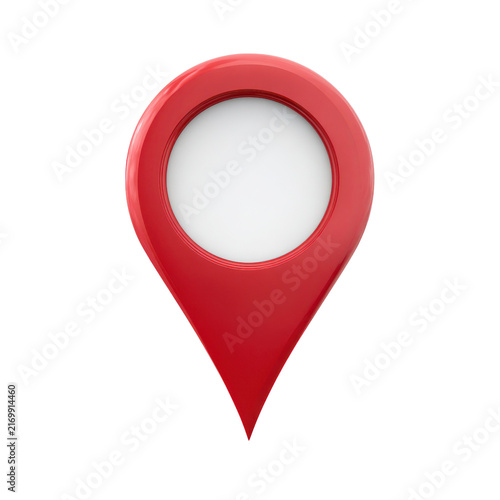 Glossy Red Location Pin Isolated On Black Background3 D Style marker symbol