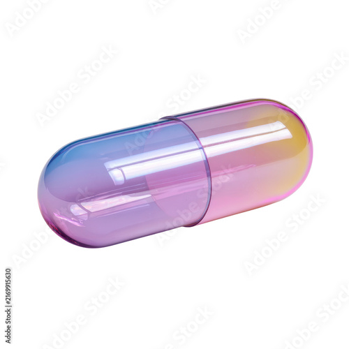 Translucent Gradient Capsule Pill With Soft Reflective Lighting On Black Background medicine pharmaceutical
