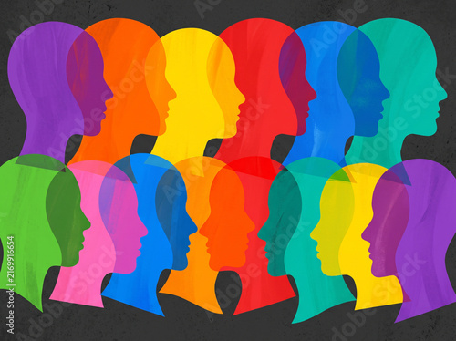 abstract colorful background with people