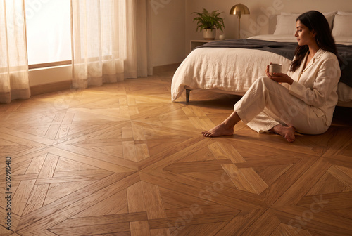 young woman lying on the floor