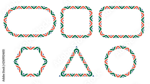 Obraz na płótnie Geometric chevron frame set ethnic pattern shape label border badge tag circle P
