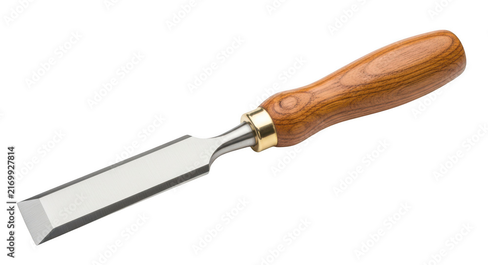 Fototapeta premium Metal wood chisel with a wooden handle for carpentry work