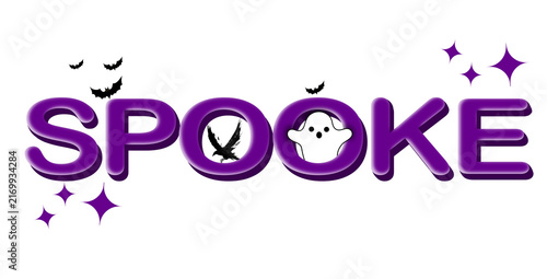 Canvastavla Spooky ghost crow and bats  isolated on transparent background.