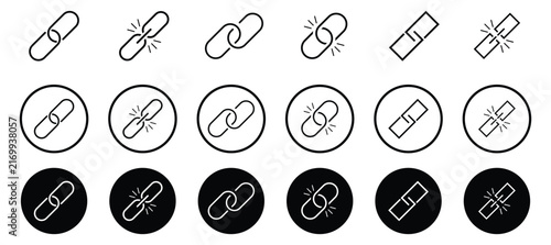 Copy and link icon set. Link icon logo concept on white background. Suitable for use on web apps. Link icon in solid, and outline styles. Vector illustration.