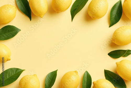 fresh lemons arranged frame food preparation culinary arts