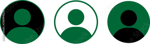 User Profile Avatar Icon Set in Green and Black