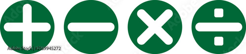 Mathematical Operation Symbols Icon Set