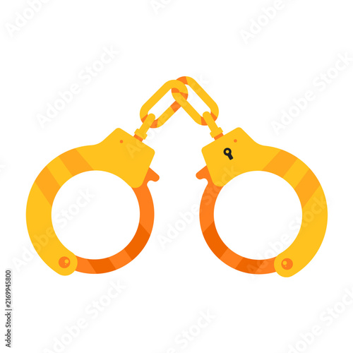 Yellow handcuffs vector illustration