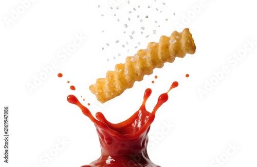 Sweet Pastry Dropping into Red Splash Drink Concept.
