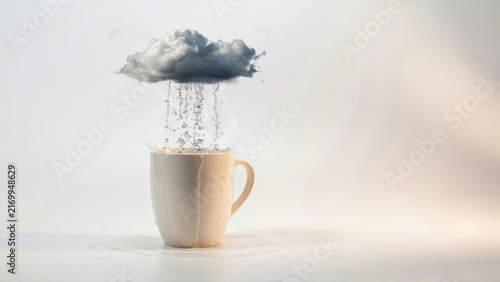 Stormy Cloud Coffee Mug Weather Creative Concept.