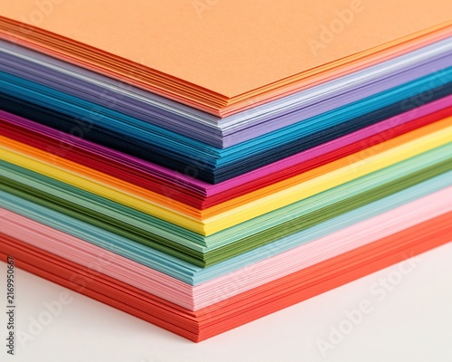 Stack of Colorful Paper Sheets