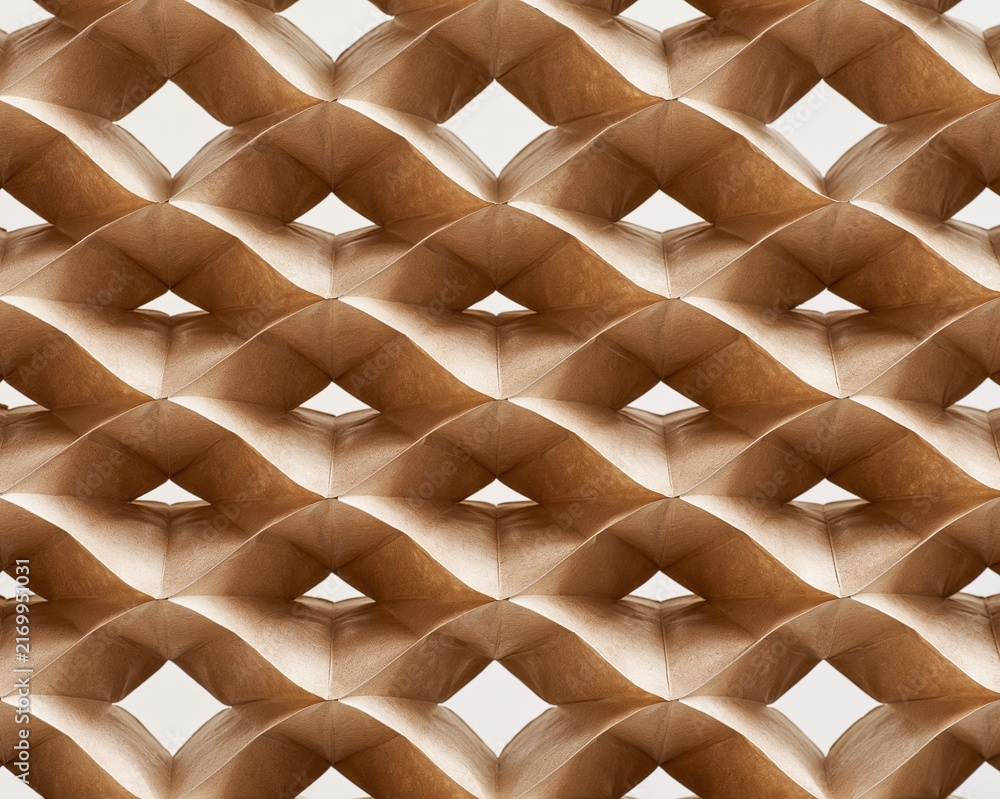 Fototapeta premium Quilted Brown Fabric with Geometric Patterns