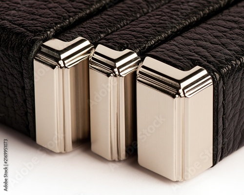 Black Leather Belt with Gold Buckle Close-Up